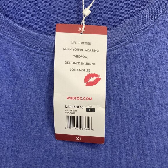 NWT Wildfox Soft Comfy Lounge Set Womens L/XL Blue Sweatshirt Jogger Casual Lot - Picture 11 of 15